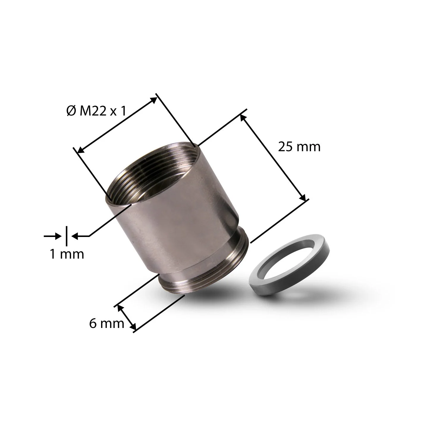 Alb Filter Gewindeadapter M22. Dünnwandige Buchse mit Dichtung | Edelstahl - Image 7