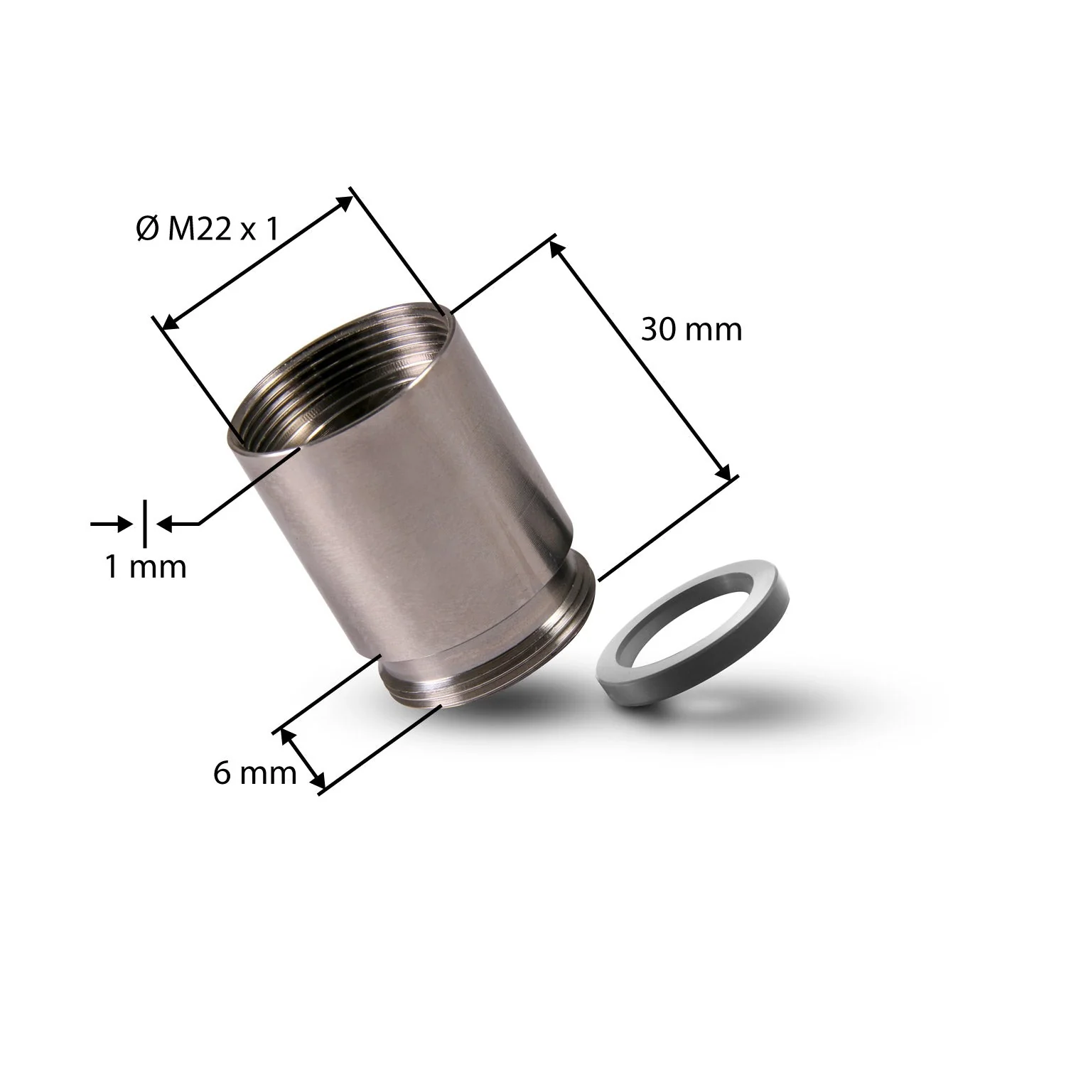 Alb Filter Gewindeadapter M22. Dünnwandige Buchse mit Dichtung | Edelstahl - Image 8