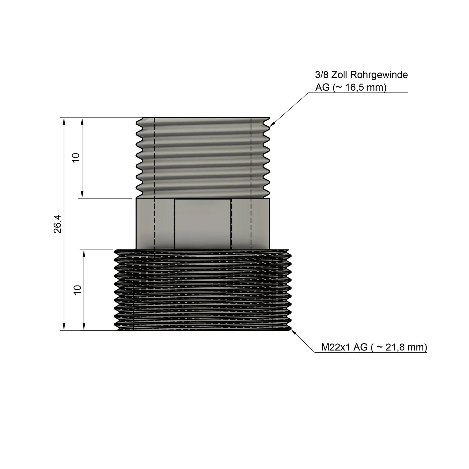 Alb Filter Adapter M22 AG auf 3/8 Zoll AG - Image 2