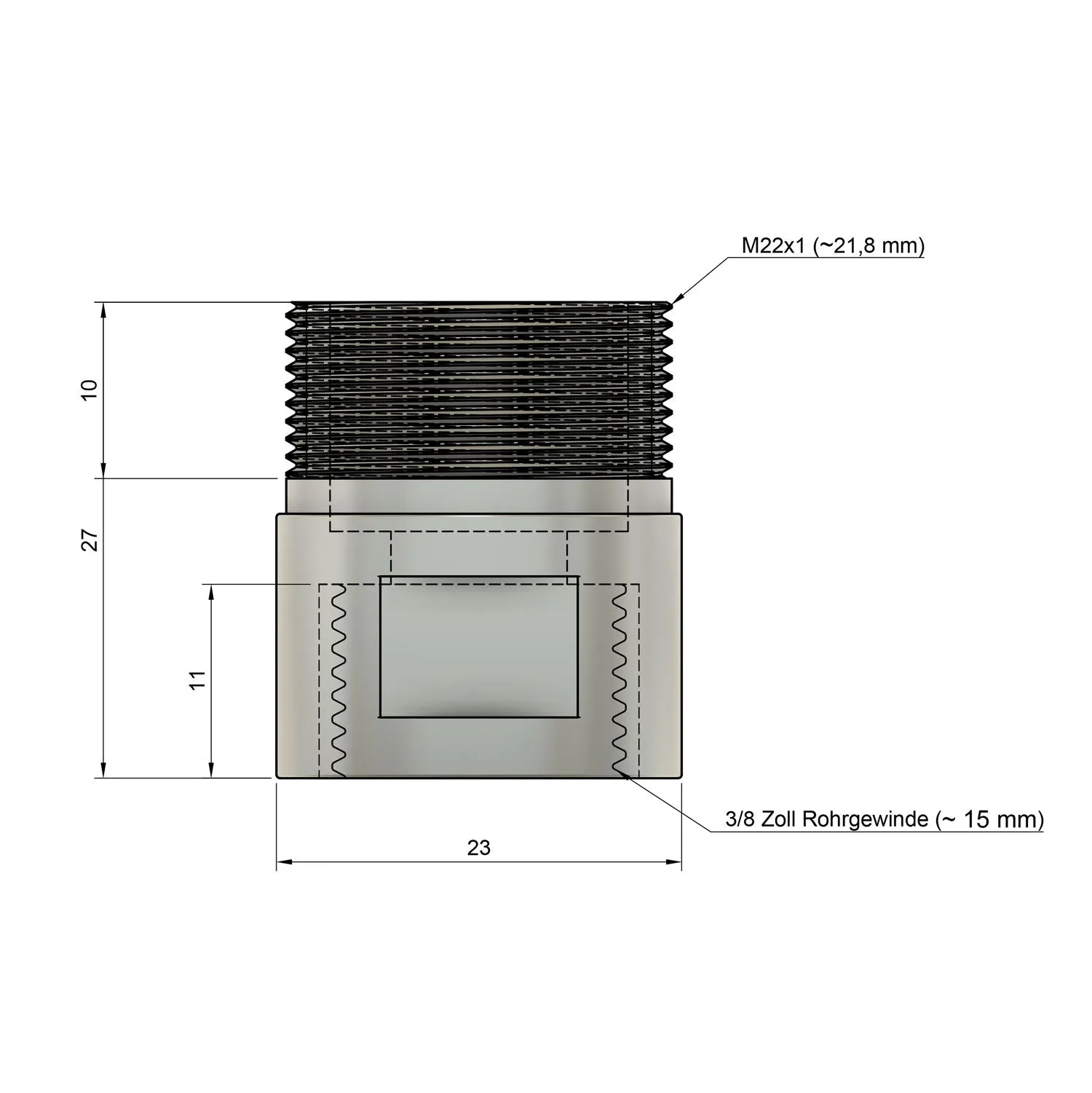 Alb Filter Adapter M22 AG auf 3/8 Zoll IG - Image 3